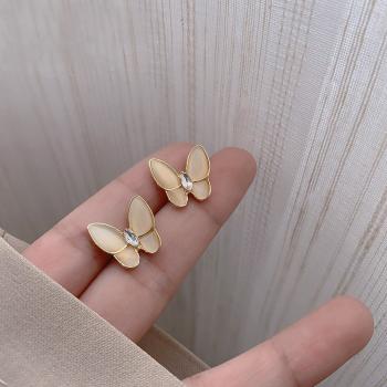 360Home Silber pin Perle luftige Vintage Ohrringe E2422 gold